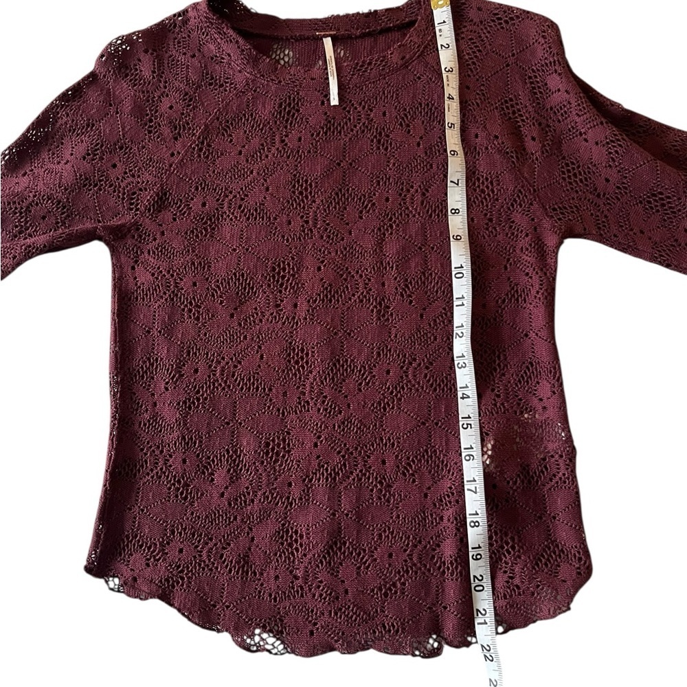 Free People In The Meadow Lace Top in Port Royal, Size Small - Picture 9 of 11